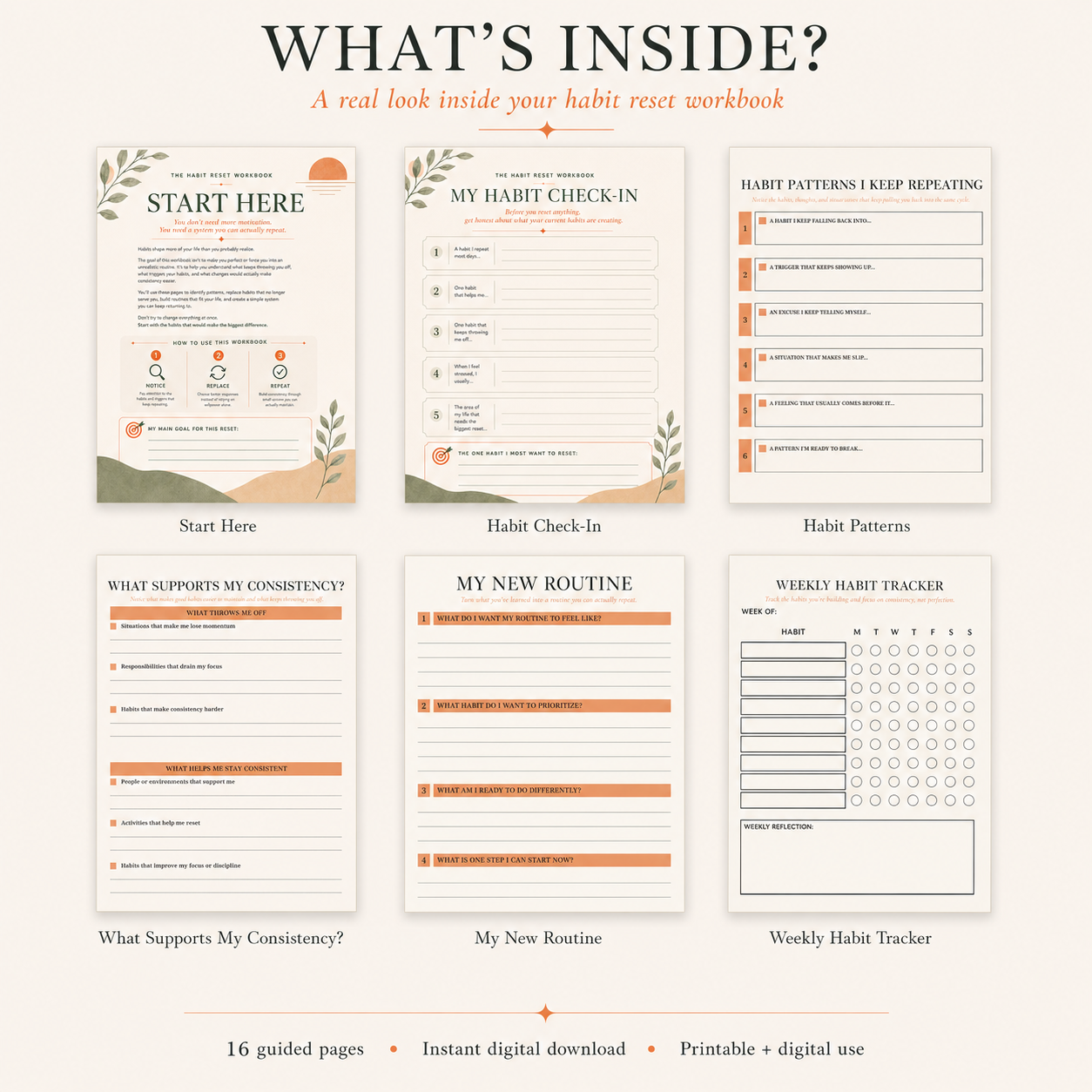 The Habit Reset Workbook: Build Better Habits, Break Patterns & Stay Consistent