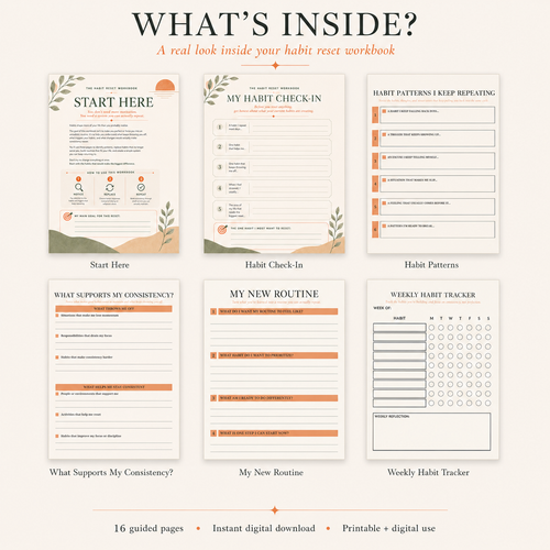 The Habit Reset Workbook: Build Better Habits, Break Patterns & Stay Consistent