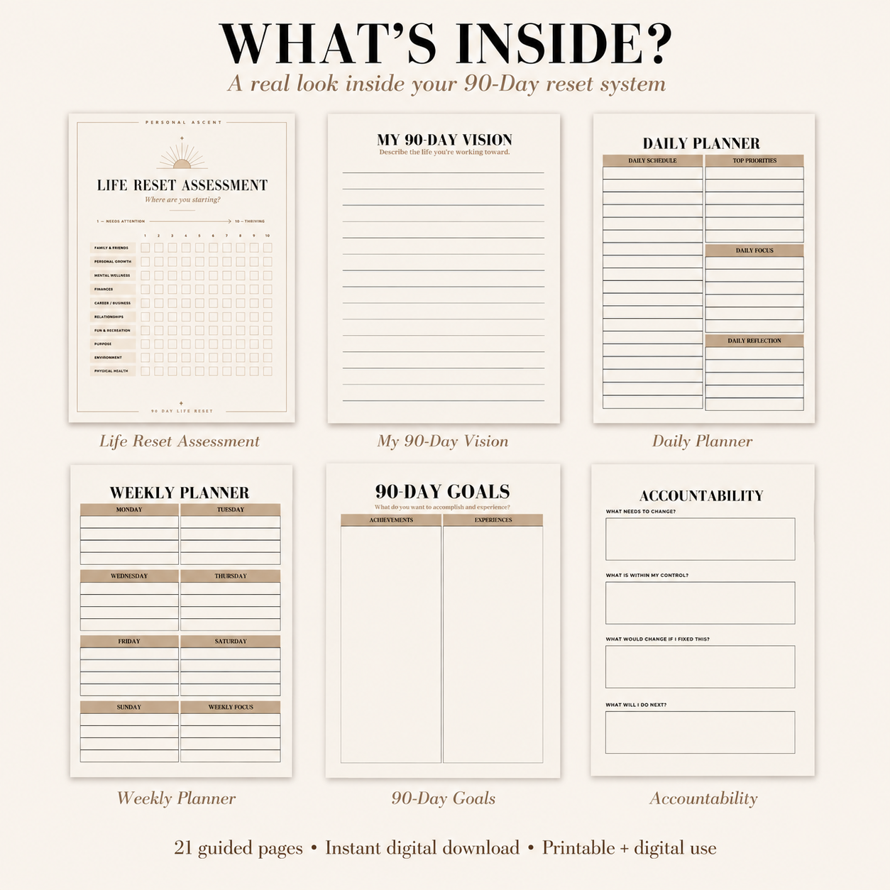 The 90-Day Reset: Life Reset & Personal Growth Planner