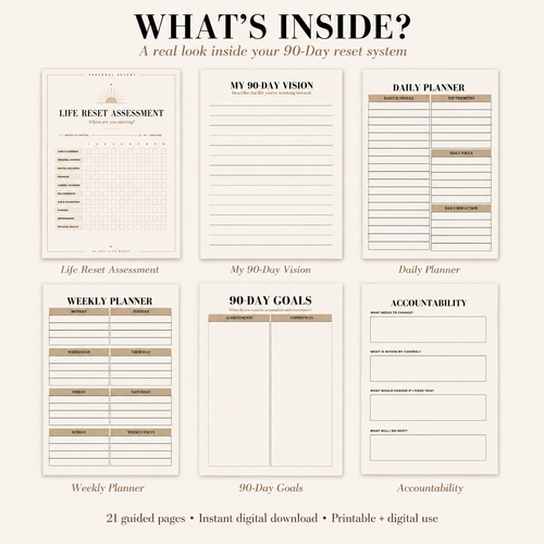 The 90-Day Reset: Life Reset & Personal Growth Planner